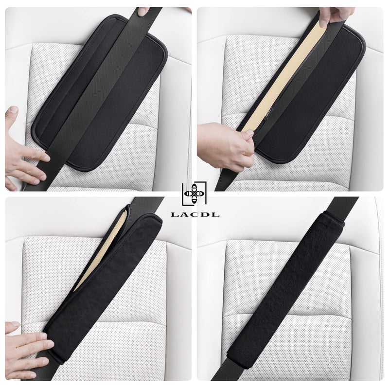 LACDL Extra Long Seatbelt Cover Super Soft Furry for Adults Kids Women & Men  Thick Plush Full Car Seat Belt Strap Cushion  Fluffy Shoulder Pad Protector  Auto Interior Accessories  1pc  Black  15.5in - Image 5